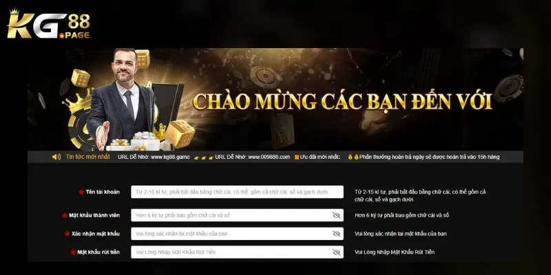 Đăng ký Đăng ký KG88 vô cùng đơn giản